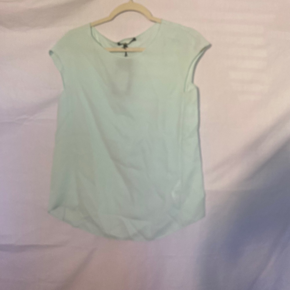 Windsor Mint Green Cap Sleeve Blouse Round Neck V-Back 52 DB325H Size 34 NEW